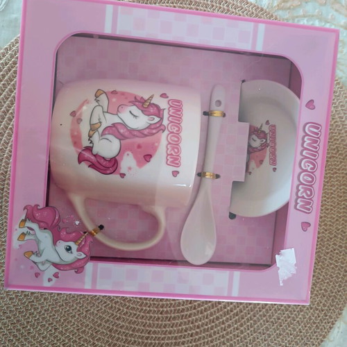 Ceramic unicorn mug set with saucer and spoon and PJ Masks mug new