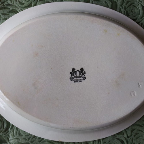 English Staffordshire antique serving platters used, set of 2