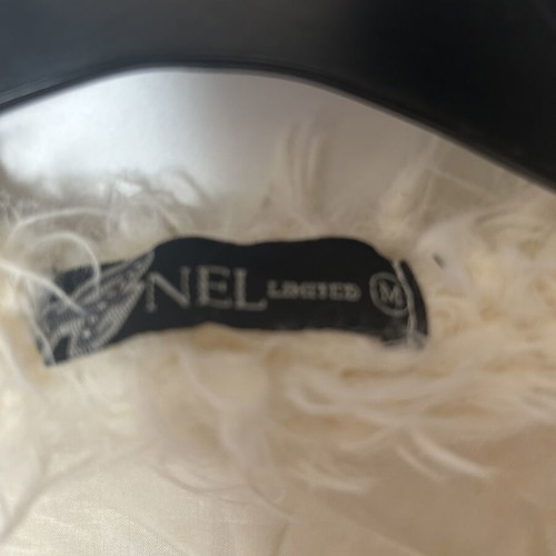 Anel Fluffy Coat like new, white and beige, size M