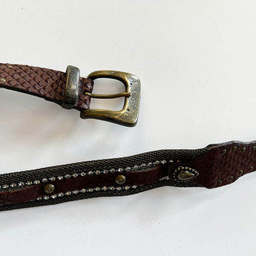 Berge leather belt brown, like new, size 90