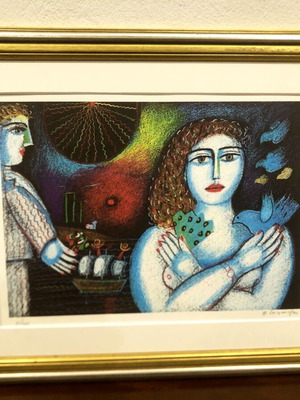 Β. Σπεράντζας μεταξοτυπία "Ταξίδι" 1992 37x47 εκ.