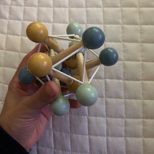 Wooden ball toy for babies used