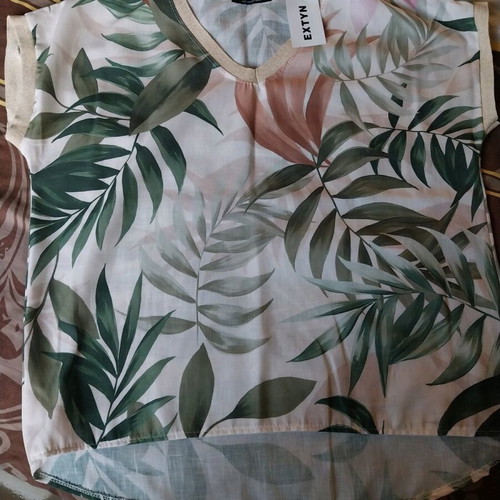 Extyn blouse new, white and beige, size L - XL