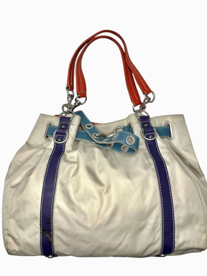 Escada кожена чанта за рамо употребявана, многоцветна