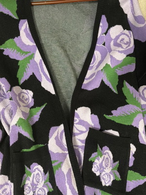 Vassia Kostara Long Cardigan like new, purple knit one size