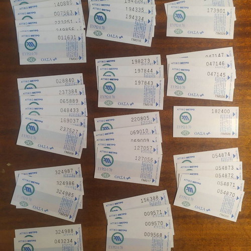 Set of 44 Attiko Metro tickets, various series