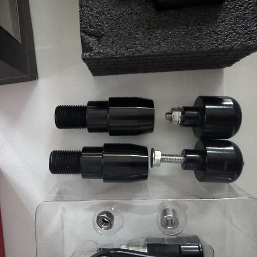 Handlebar weight set, mirrors and mirror caps for motorcycle