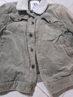 Ανδρικό μπουφάν κοτλέ μεταχειρισμένο, χρώμα χακί, μέγεθος M