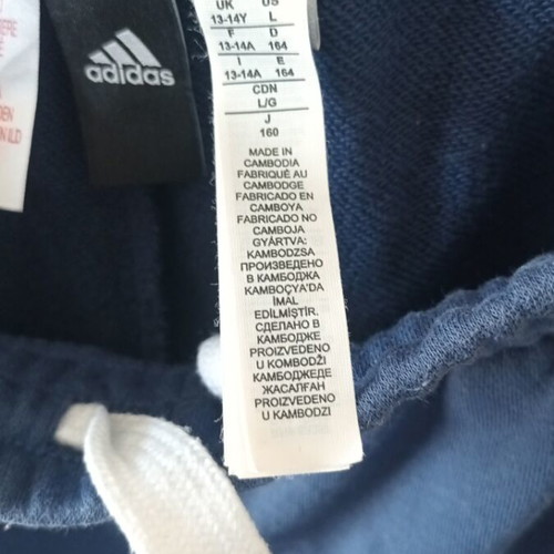 Adidas boys' athletic bermuda shorts like new, blue, size 164 cm