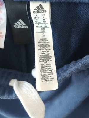 Adidas boys' athletic bermuda shorts like new, blue, size 164 cm