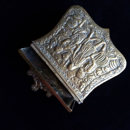Old brass palaska with the capture of Athanasios Diakos 19th century