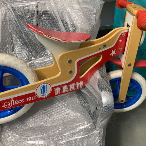 Wooden balance bike for children used
