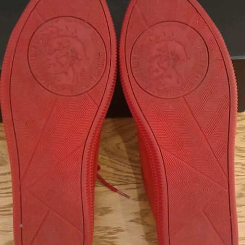 Diesel Naptik men's sneakers size 45, tango red leather, like new