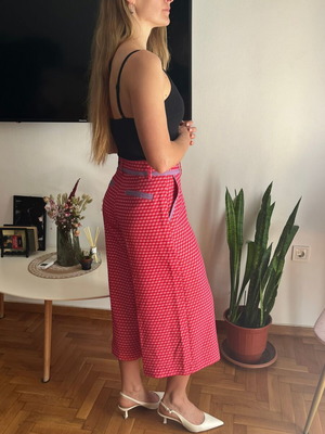 Forel Rossina Baltatzi Wide Leg Culotte Trouser Like New, Red and Pink