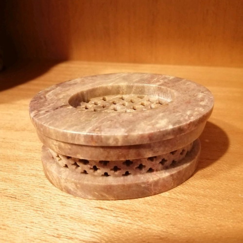 Decorative miniature antique stone container