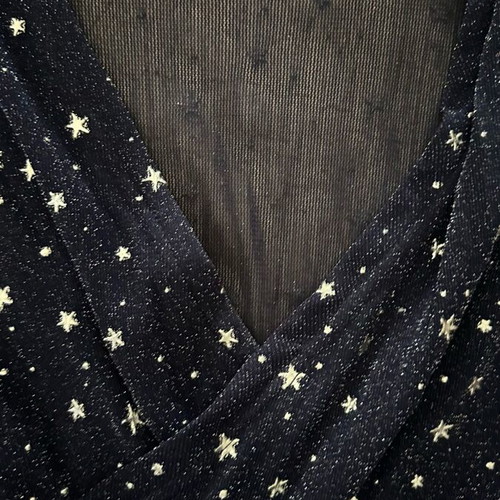Elli White velvet dress with celestial print, long sleeves, like new