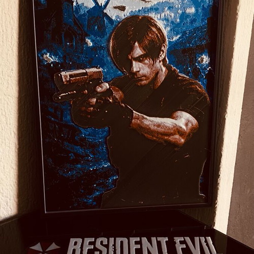 Leon at the Village frame from Resident Evil