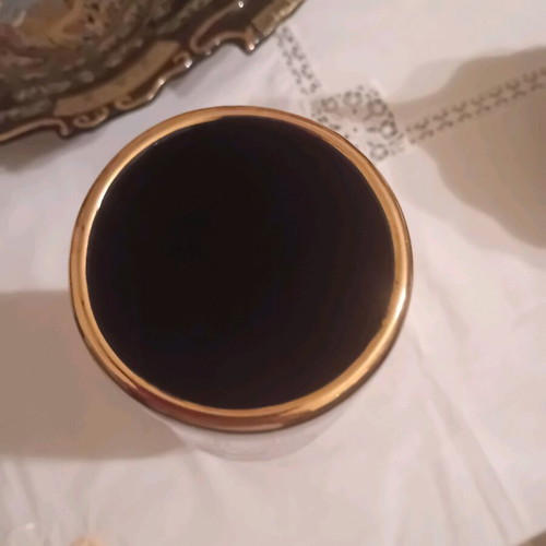 Handmade ceramics with 24 carat gold, set of 4 pieces
