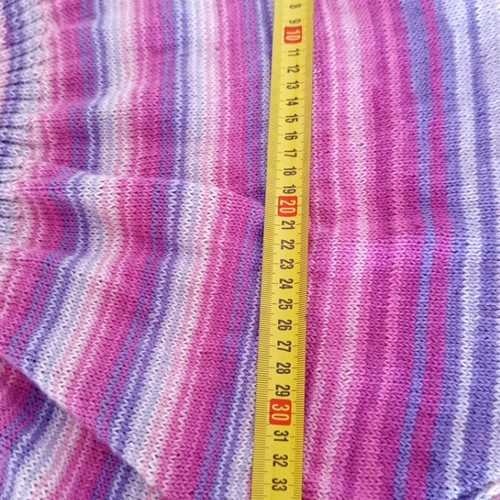 Handmade knitted summer dress cotton, size M, white and pink