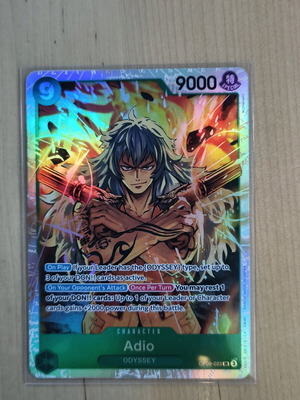 One Piece Adio Super Rare Foil Card like new