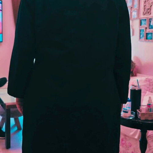 Wanfusi Fashion women's long black coat XL used