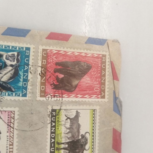 Postwar Airmail Envelope with Thematic Animal Stamps 1945 used