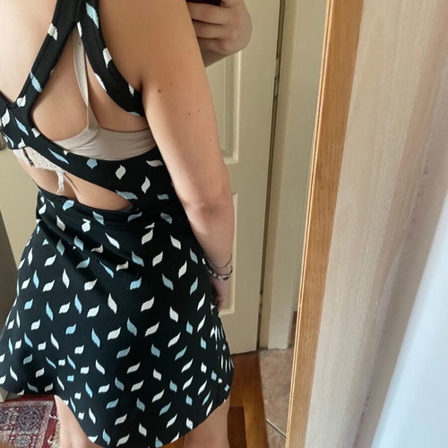 Summer dress women's black with leaves like new