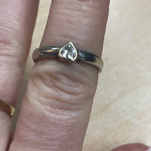 Silver gold ring 925 and 585 used, size 55