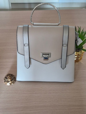 Bag backpack new with steel handle beige