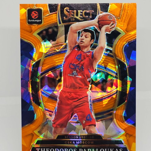 Theodoros Papaloukas Concourse Orange Ice Prizm Parallel #26 Panini Select EuroLeague 25-26