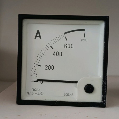 Analog panel ammeter used, 96x96 mm, 1200 A