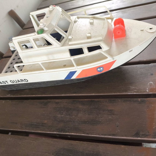 Playmobil Coast Guard Boat used, rigid plastic toy