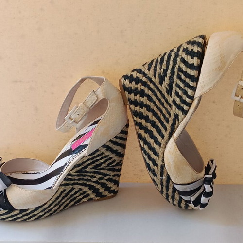 Betsey Johnson platforms used, size 38.5, beige