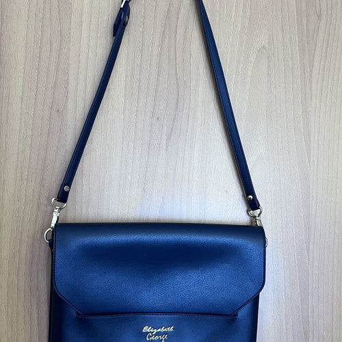 Elizabeth George Metallic Blue Shoulder Bag 2 in 1 new
