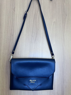 Elizabeth George Metallic Blue Shoulder Bag 2 in 1 new
