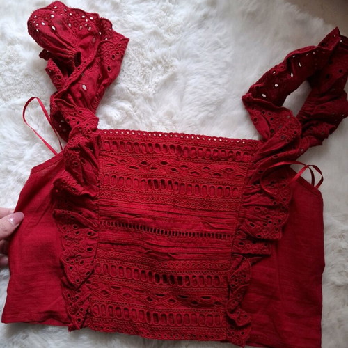Stradivarius crop top red like new, summer