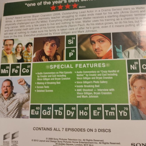 Breaking Bad season 1 DVD like new with English subtitles and slipcover
