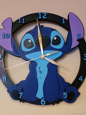 Stitch wall clock new, analog Disney room decor