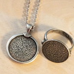 Silver set 925 used, Phaistos disc design