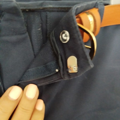 Stradivarius women's viscose pants with belt blue like new, size M
