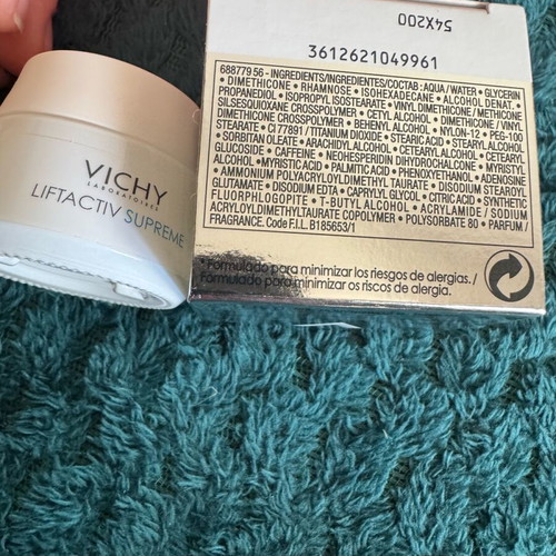Vichy Liftactiv Supreme red corduroy travel pouch new 15 ml