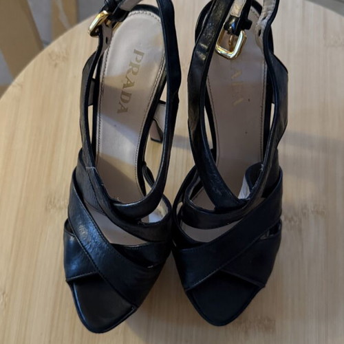 Prada sandals used, black, size 37, high heels