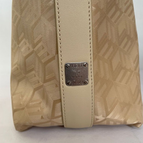 MCM Aren Monogram Jacquard Tote Bag New Beige