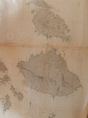 Nautical map Paros with Naxos used