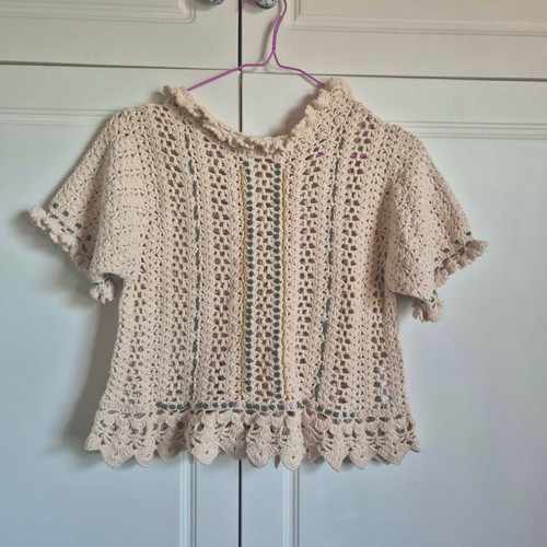 Zara knitted short-sleeve blouse new, size M beige