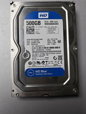 Wd 500GB 3.5 like new with minimal use