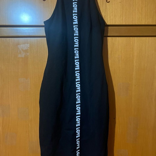 Anel black bodycon dress size S like new with LOVE print