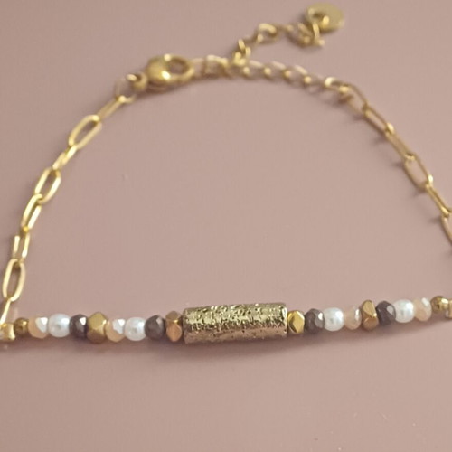 Bracelet gold with stones new, women's