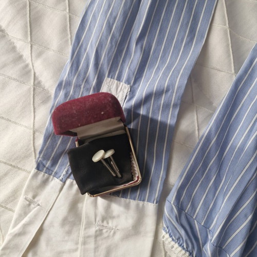 Rossodisera shirt medium size, like new, white and blue