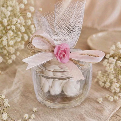 Glass fondant candy box wedding favor